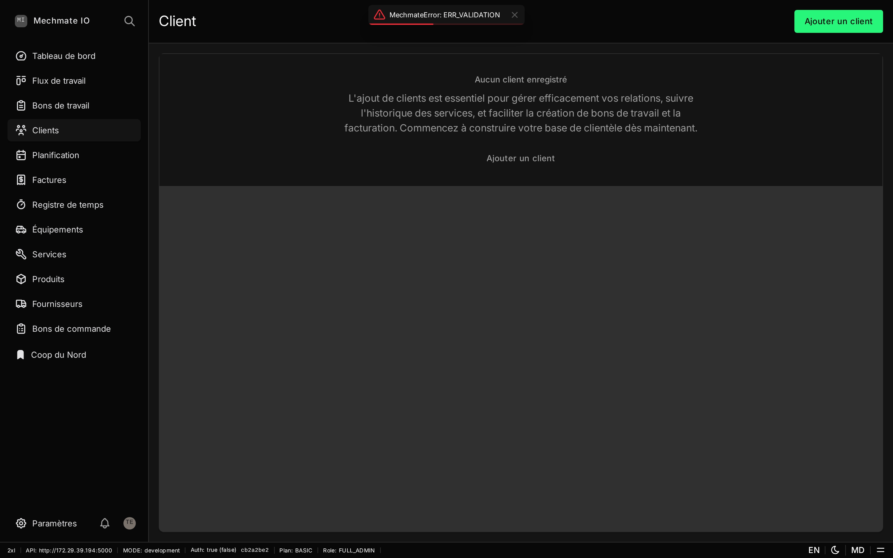 Vue complète de chaque client